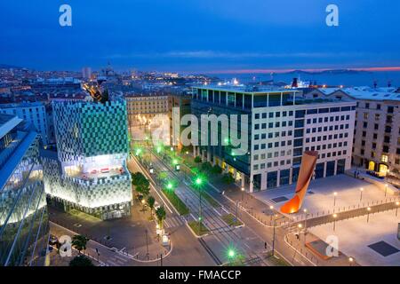 France, Bouches du Rhone , Marseille, zone Euroméditerranée, quartier de la Joliette, Boulevard de Dunkerque, Fonds régional d'Art Banque D'Images