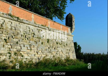 En France, en Charente Maritime, Hiers Brouage, La Citadelle de Brouage, murs et tourelles Banque D'Images