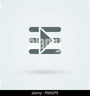 Bouton de démarrage simple et minimaliste sur le symbole indique le texte. Illustration de Vecteur