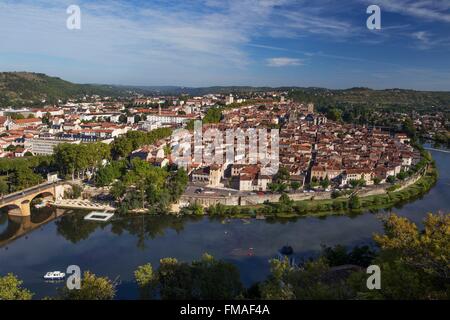 France, Lot, Bas-Quercy, Cahors, vue générale de la ville Banque D'Images