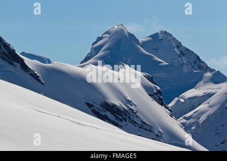 Suisse, Valais, Castor (4223 m) et Pollux (4092 m) Banque D'Images