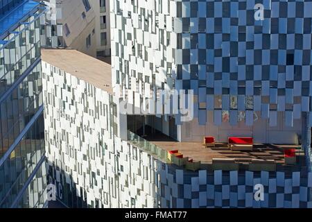 France, Bouches du Rhone , Marseille, zone Euroméditerranée, quartier de la Joliette, Boulevard de Dunkerque, Fonds régional d'Art Banque D'Images