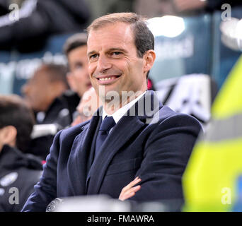 Turin, Italie. 11 mars 2016 : Massimiliano Allegri au cours de la série d'un match de football entre la Juventus et US Sassuolo Calcio au Juventus Stadium à Turin, Italie. Credit : Nicolò Campo/Alamy Live News Banque D'Images