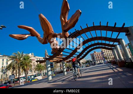 Espagne, Catalogne, Barcelone, le Mariscal La Gamba, Port Vell Banque D'Images