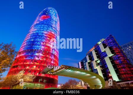 Espagne, Catalogne, Barcelone, Torre Agbar (Tour Agbar) Banque D'Images