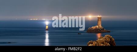 La France, Finistère, Iroise, Sizun point, Plogoff, Pointe du Raz, des veilleuses sur le raz de Sein, Grand Site National Banque D'Images