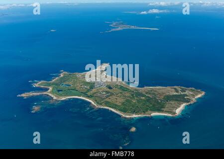 France, Morbihan, Hoedic, Houat, Hoedic et îles (vue aérienne) Banque D'Images