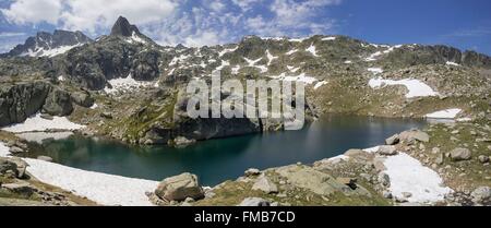 L'Espagne, la Catalogne, Val d'Aran, Salardu, Tredos, Parc National Aigües Tortes, Lake dans le cirque de Colomers Banque D'Images