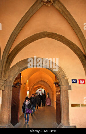 Belles 'passage' ('pasazy") dans Stare Mesto (vieille ville), Prague, République tchèque. Banque D'Images