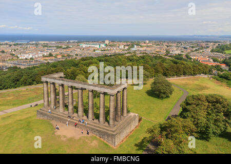 Vue aérienne de la région d'Édimbourg du Monument Nelson, Royaume-Uni Banque D'Images