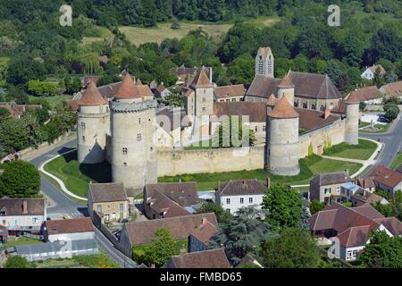 France, Seine et Marne, Blandy les tours, le Château (vue aérienne) Banque D'Images