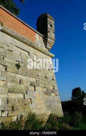 En France, en Charente Maritime, Hiers Brouage, La Citadelle de Brouage, murs et tourelles Banque D'Images