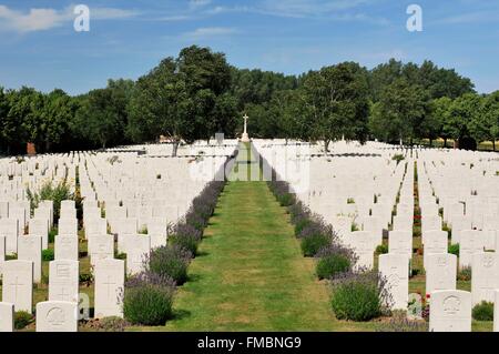 Belgique, Flandre occidentale, ou Ypres Ypres, le cimetière de Hooge Crater, tombes du Commonwealth Banque D'Images