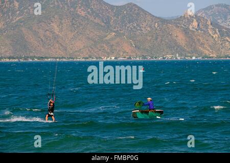 Vietnam, Ninh Thuan province, Phan Rang, Ninh Chu, kyte surf Banque D'Images