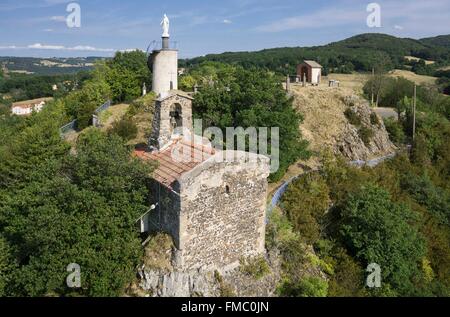 France, Puy de Dome, Saint Julien de Coppel, Notre Dame De La Roche, chapelle 11e siècle, ancienne chapelle du château de roche Banque D'Images