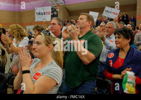 La foule pour le sénateur américain Ted Cruz Campagnes dans Las Vegas Nevada caucus républicain avant Banque D'Images