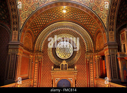 L'intérieur de la Synagogue Espagnole dans le quartier juif (Josefov) de Stare Mesto (vieille ville), Prague, République tchèque Republc. Banque D'Images