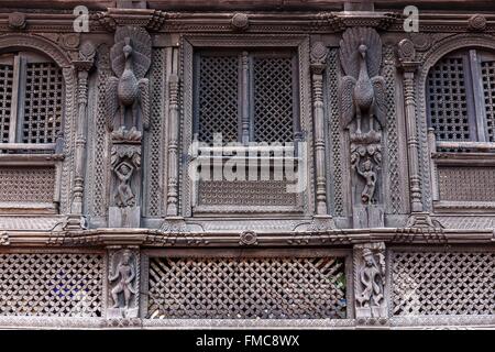 Le Népal, Gandaki zone, Gorkha, le Durbar de Gorkha windows Banque D'Images