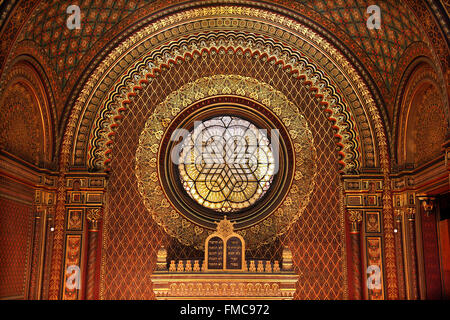 L'intérieur de la Synagogue Espagnole dans le quartier juif (Josefov) de Stare Mesto (vieille ville), Prague, République tchèque Republc. Banque D'Images