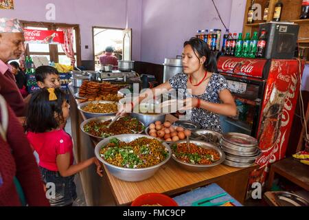 Le Népal, zone Bagmati, Nuwakot, restaurant Banque D'Images