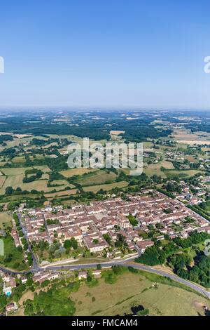 France, Dordogne, Monpazier, étiqueté Les Plus Beaux Villages de France (Les Plus Beaux Villages de France), la ville fortifiée Banque D'Images