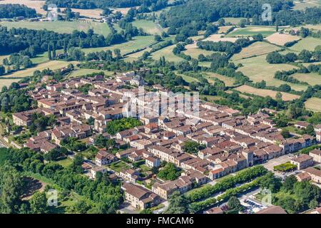 France, Dordogne, Monpazier, étiqueté Les Plus Beaux Villages de France (Les Plus Beaux Villages de France), la ville fortifiée Banque D'Images