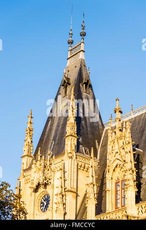 France, Seine Maritime, Rouen, Palais de justice, ancien parlement de Normandie style gothique, détail de la façade Banque D'Images