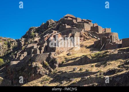 Pérou, Cusco, Vallée Sacrée des Incas Province, Pisac, site archéologique inca, Q'Allaqasa salon Banque D'Images