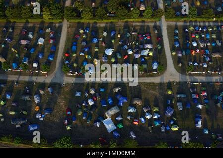 France, Saône et Loire, Taize, la communauté œcuménique de Taizé (vue aérienne) Banque D'Images