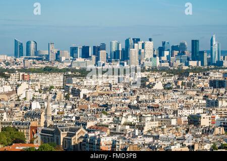 France, Paris, vue générale, le 16ème arrondissement et de la Défense (vue aérienne) Banque D'Images