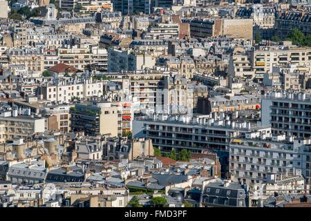 France, Paris, vue générale du 16e arrondissement (vue aérienne) Banque D'Images