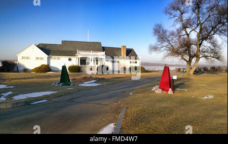 L'Onondaga Lake Yacht Club, Liverpool, New York, Février 2016 Banque D'Images