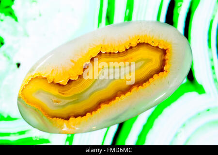 L'Afrique de l'onyx agate druzy naturel minéral pierre en studio Banque D'Images