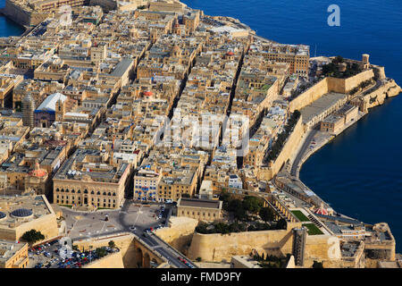 Vue aérienne de Floriana, Valletta, Malte Banque D'Images