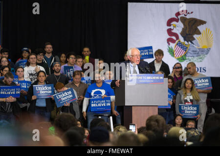 Sommet, IL 11 mars 2016 Bernie Sanders parle aux partisans lors d'un rassemblement tenu en sommet, il le 11 mars, 2016 avant l'élection primaire de l'Illinois Banque D'Images