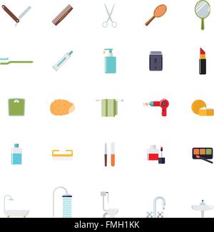 Icônes de beauté collection, modèle plat, Illustration de Vecteur
