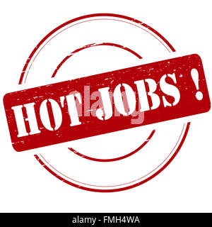 Timbres en caoutchouc avec du texte à l'intérieur hot jobs, vector illustration Banque D'Images