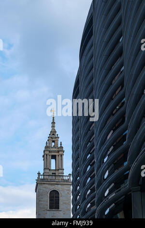 Église Saint Stephens Walbrook et le Walbrook Building London England Banque D'Images