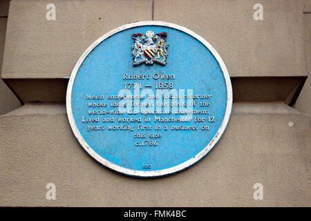 Robert Owen Blue Plaque Banque D'Images