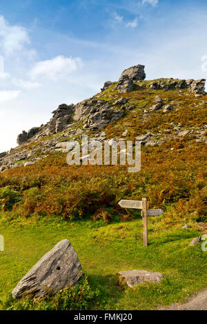 Castle Rock dans la Vallée des Roches, nr Lynton, Devon, England, UK Banque D'Images