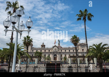 Palacio Capitania General de Barcelone sur l'avenue Passeig de Colom à Barcelone, Espagne Banque D'Images