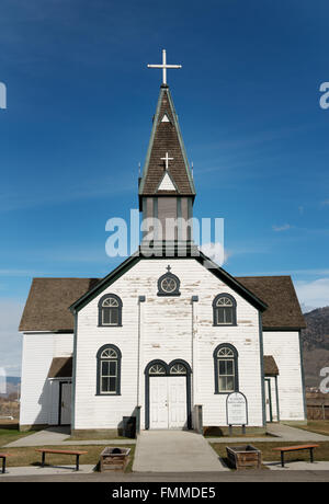 1870's era St Josephs Église catholique romaine à Kamloops, British Columbia, Canada. Banque D'Images