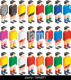 Les joueurs faibles isométrique Sport Collection Poly Illustration de Vecteur