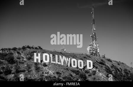 Hollywood Sign, Lake Hollywood, Los Angeles, Banque D'Images