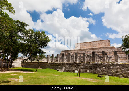 Temple des Guerriers près de Tulum. Une ruine Maya, dans la péninsule du Yucatan, Mexique Banque D'Images