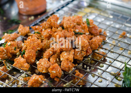 Galettes de poisson frit avec Alpinia nigra usine burrt Banque D'Images