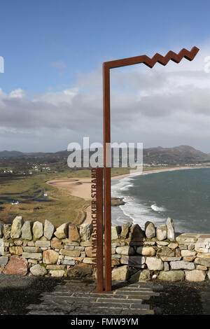 Ballymastocker Strand et de façon sauvage de l'Atlantique au marqueur Knockalla, comté de Donegal, Irlande. Banque D'Images