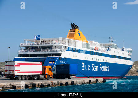 Spanien, Canaries, Paros, Parikia, suis Fährhafen, Blue Star Ferries nach Naxos Banque D'Images