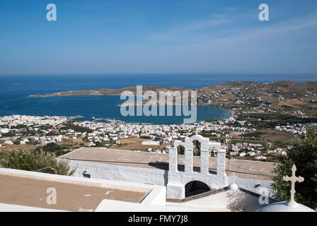 Spanien, Canaries, Paros, Parikia, Kloster, Agii Anargiri Blick vom Kloster auf die Bucht Agii Anargiri mourir hier Ein Herz b Banque D'Images