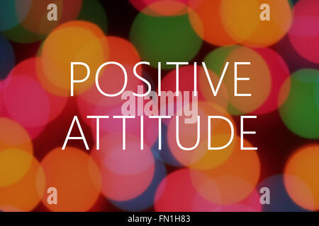 Attitude positive texte sur fond flou coloré Banque D'Images